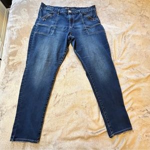 Jordache denim leggings blue jeans zipper pockets Size 18